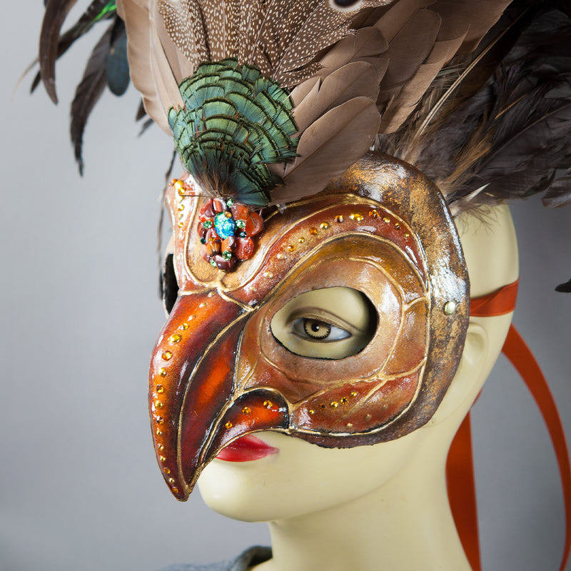 Deluxe Golden Eagle Mask side view detail