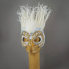 White Eagle paper-mache hand-made mask with goose biots and assorted gems