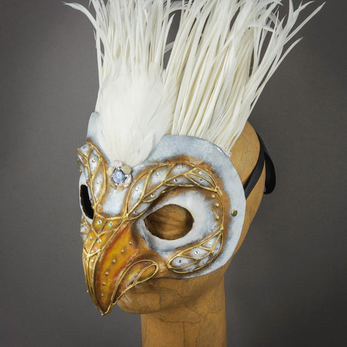 White Eagle Masquerade Mask side view