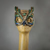 Great horned owl hand-made paper-mache mask