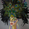 Peacock Goddess Feathered Masquerade Mask