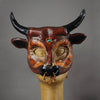 Red and Black Bull Masquerade Mask with Jasper and crystals