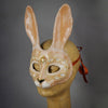 Tan Bunny Rabbit Masquerade Mask with gems and crystals.